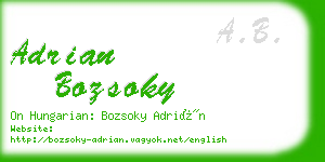 adrian bozsoky business card